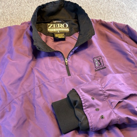 VTG Zero Restriction Jacket Men Large Purple Full Zip Golf Outerwear Windbreaker - Picture 1 of 14